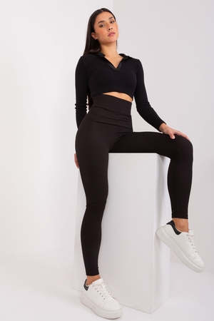Women's leggings with ribbing: high waist wide comfortable elastic at the waist vertical ribbing flatters the figure for