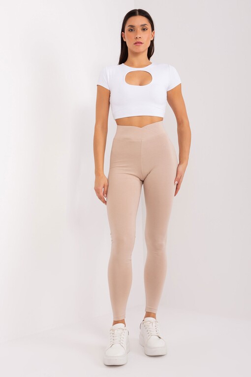 Cotton leggings with an interesting waistband