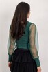 Blouse with tulle sleeves
