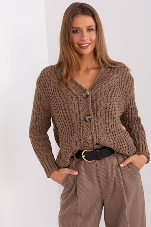 Sweater: universal use earthy colors striking knit pattern all year round, for cooler summer evenings with wool in the