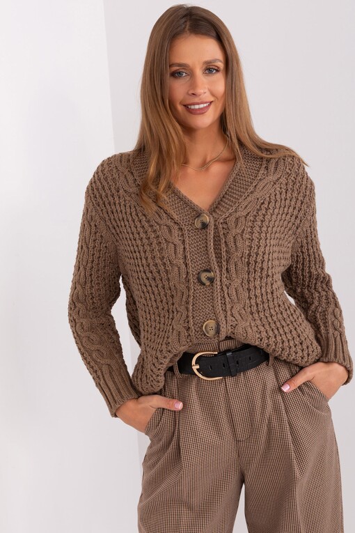 Stretch wool sweater with large buttons