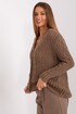 Stretch wool sweater with large buttons