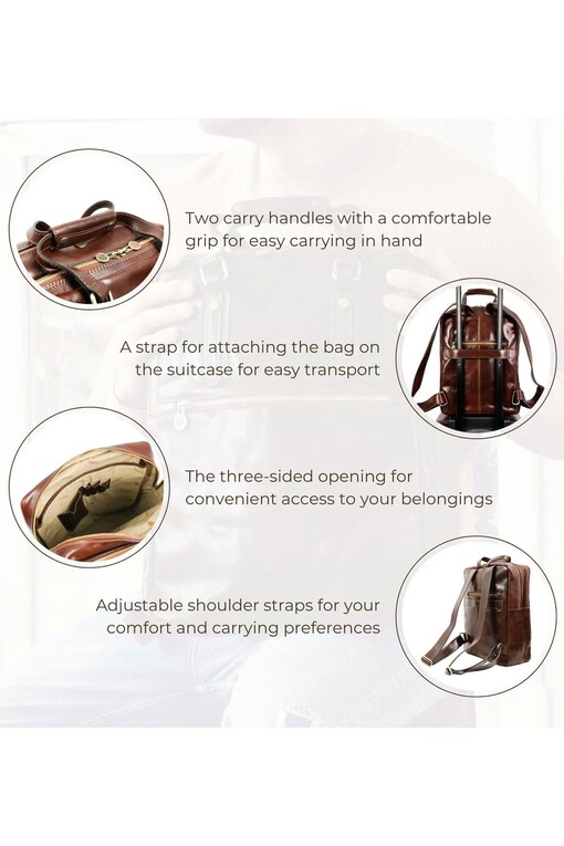 Spacious men leather backpack Premium collection